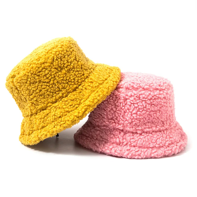 Unisex Bucket Hats Winter Outdoor Sun Visor Panama Cap Letter Embroidered