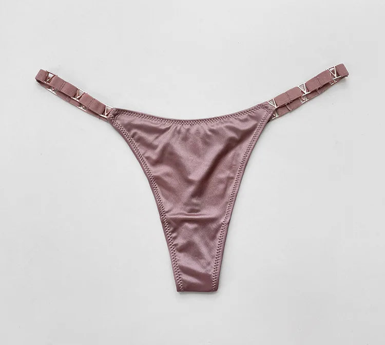 Thong Women Underwear Briefs Panties Zebra Flower Low Rise Luxury Metal Buckle G-String Bikini Girls Female Panty