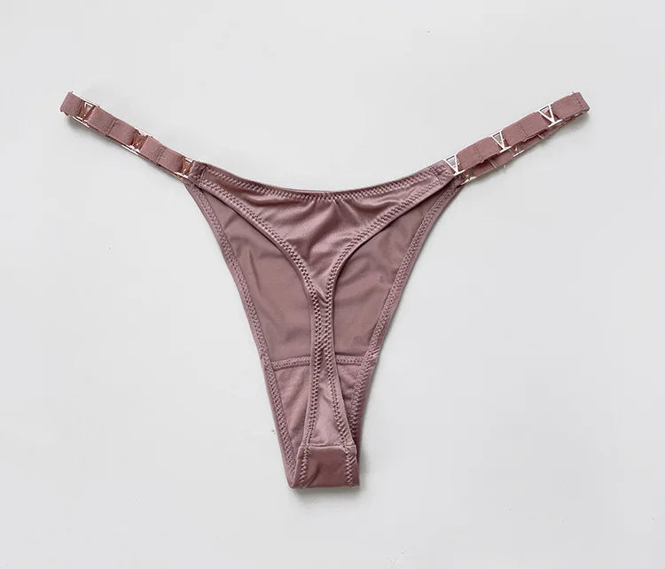 Thong Women Underwear Briefs Panties Zebra Flower Low Rise Luxury Metal Buckle G-String Bikini Girls Female Panty