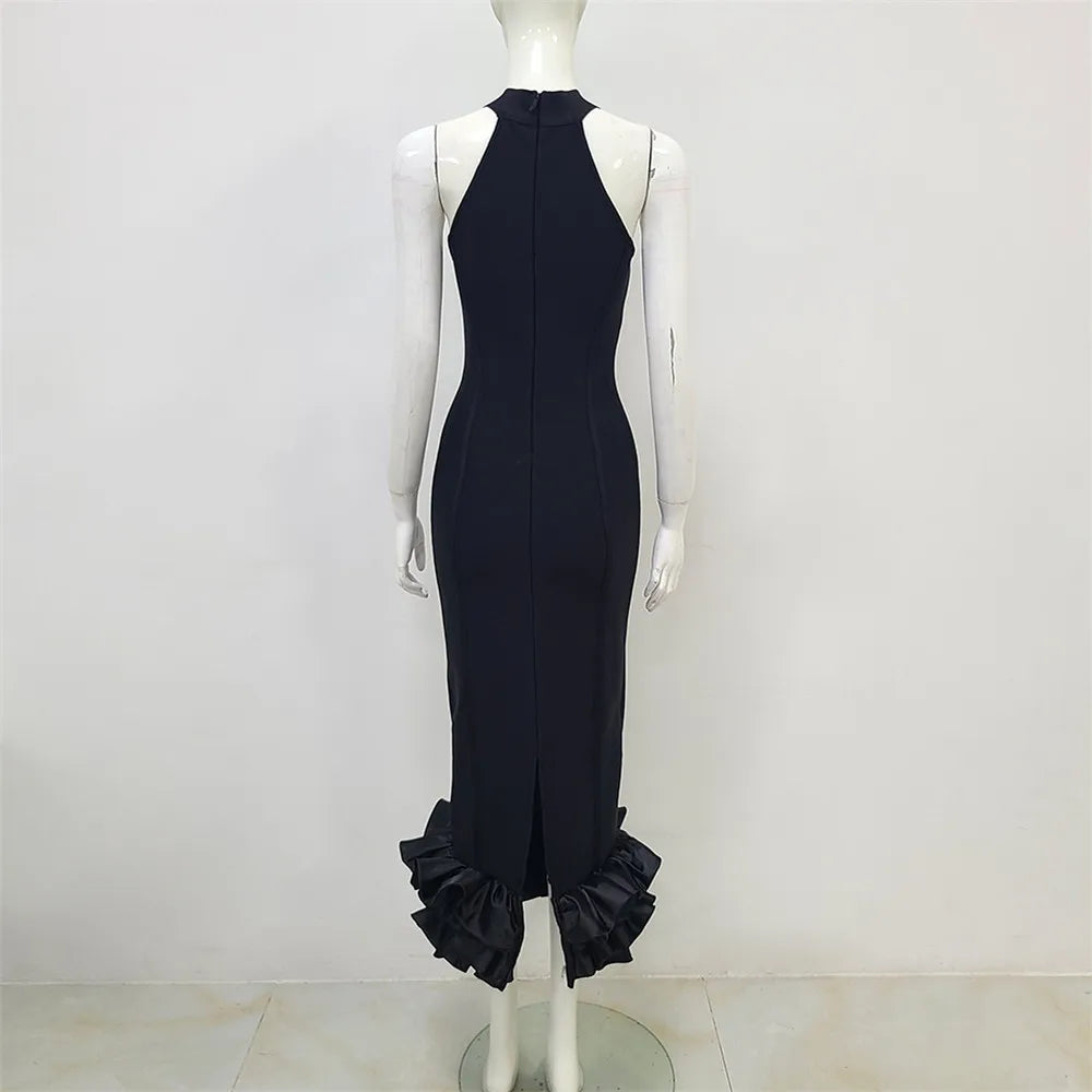 Elegant Bandage Midi Dresses