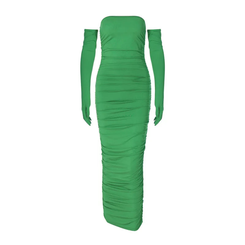 French Dresses With Sleeve Strapless Elegant Long Bodycon Dress