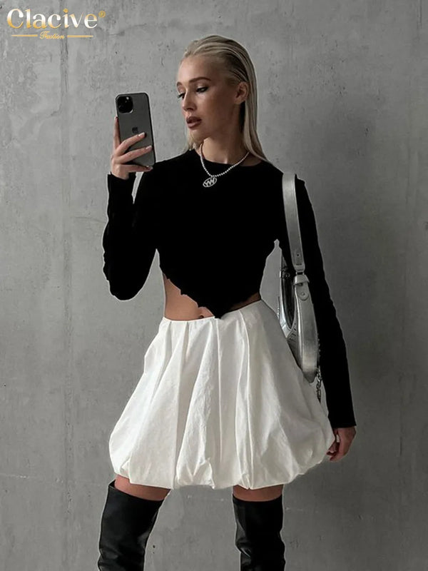 Elegant Mid Waist Office Lady Mini Skirts