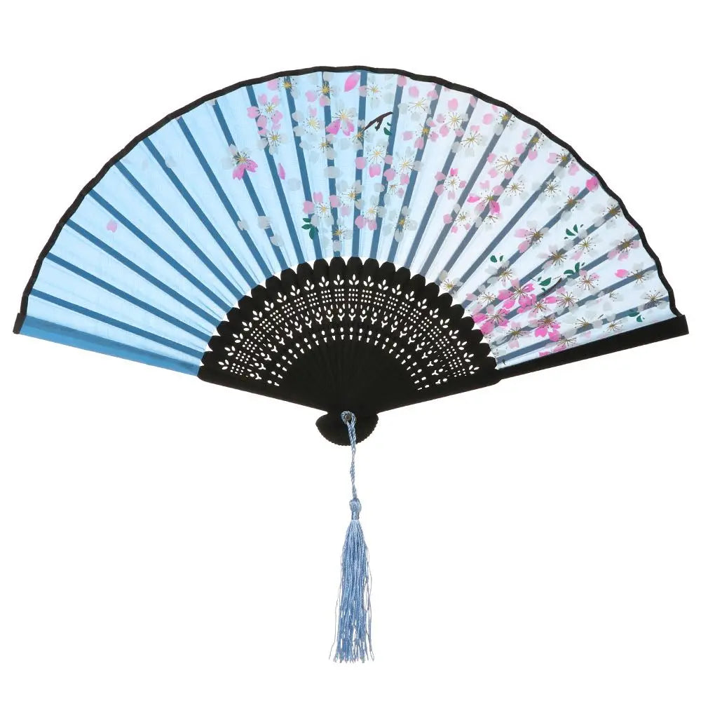 Bamboo Antique Folding Fan Chinese StyleFan Summer Female Dance Fan Portable Elegent Flower Hand Held Fan