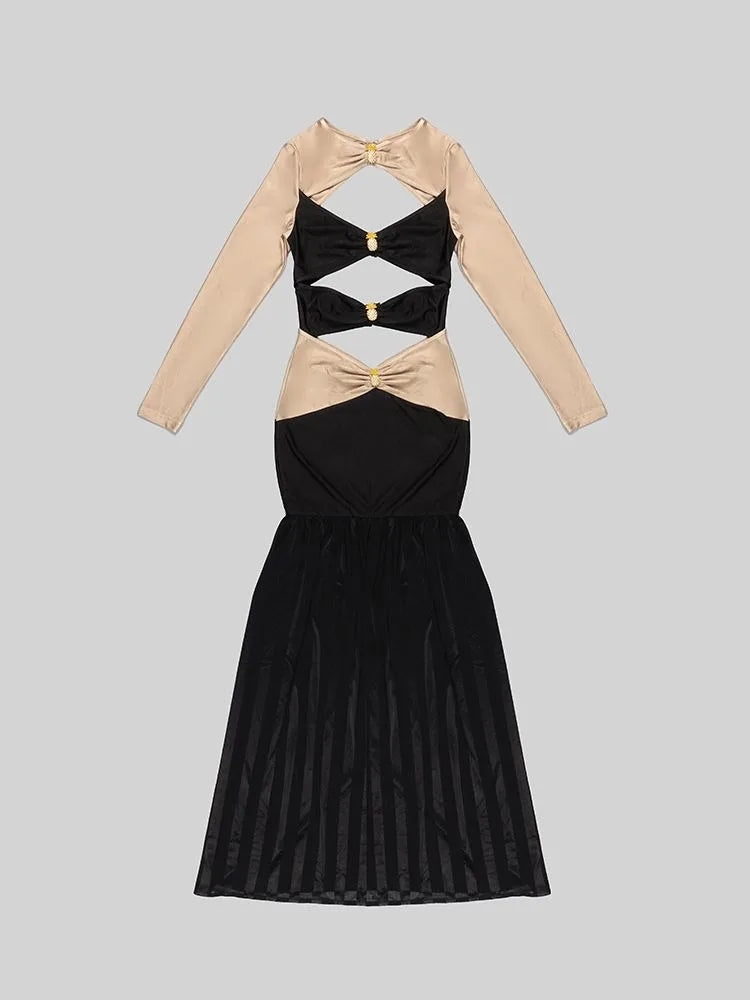Hollow out Beautiful Pineapple Pin Design High Split Mermaid Dress Celebration Party Evening Dress