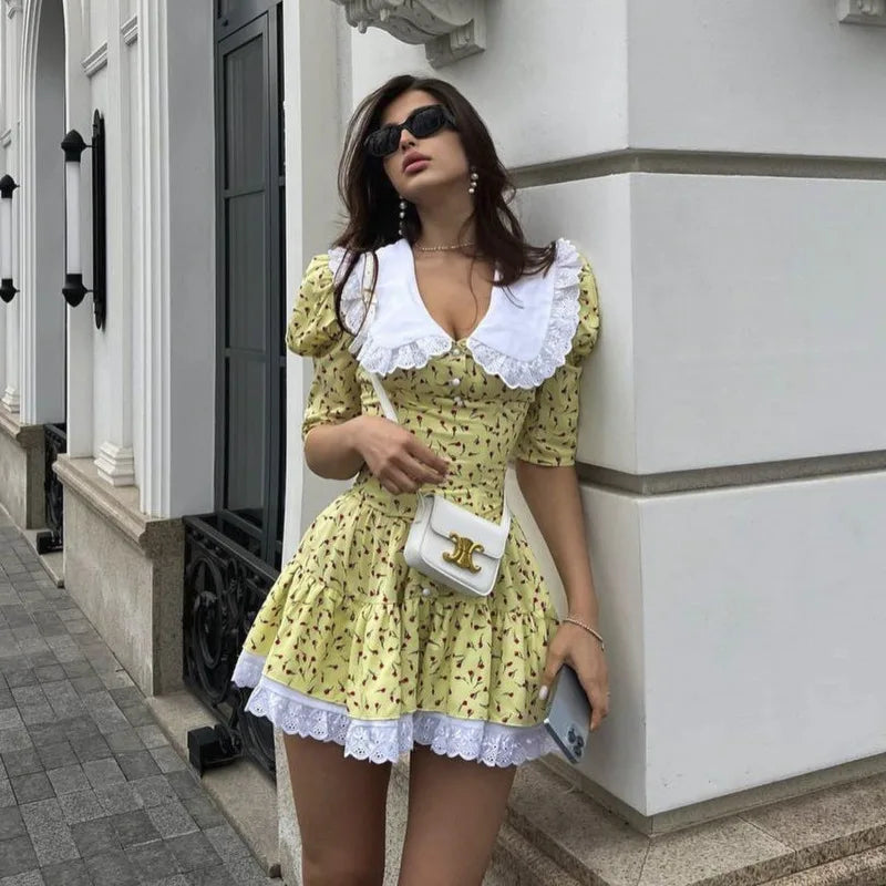 French Floral Mini Dresses