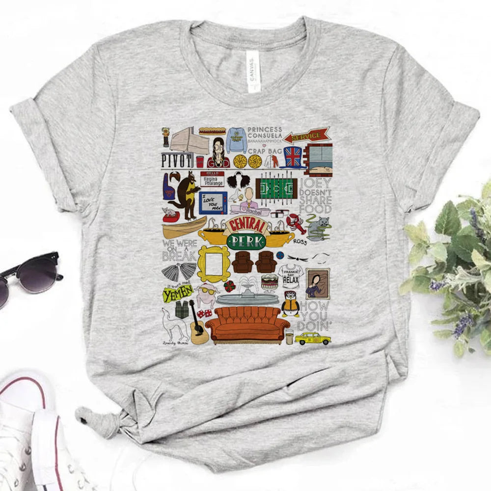 Friends Tv Show Chandler tshirt women manga graphic anime t-shirts female streetwear