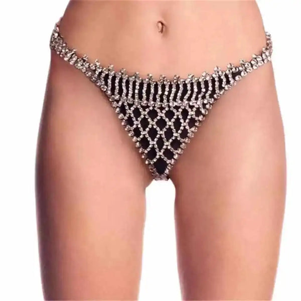 Mesh Crystal Underwear Panties for Rhinestone