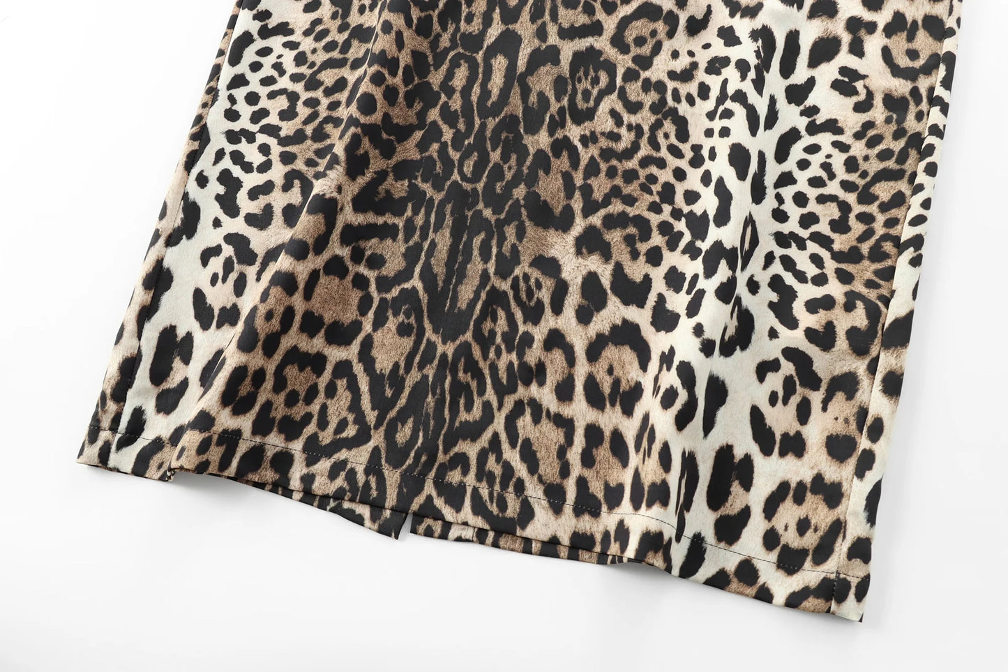 Dresses for Women Summer Dress Woman leopard print Midi Shirt Style Short Sleeved Dress