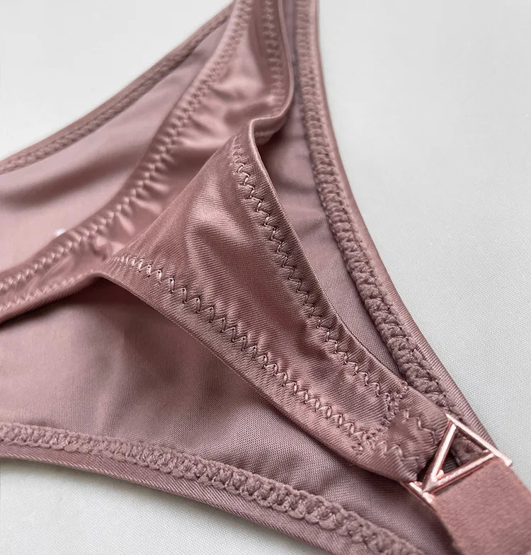 Thong Women Underwear Briefs Panties Zebra Flower Low Rise Luxury Metal Buckle G-String Bikini Girls Female Panty