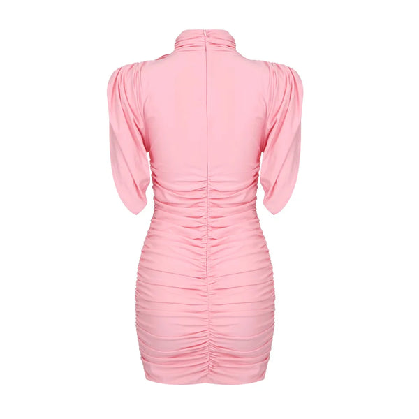 Pleated Bodycon Mini Dresses