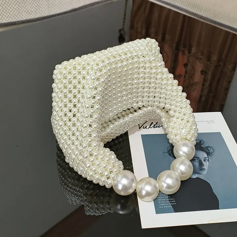 Cute Mini Handmade Shoulder Pearl Party Bag