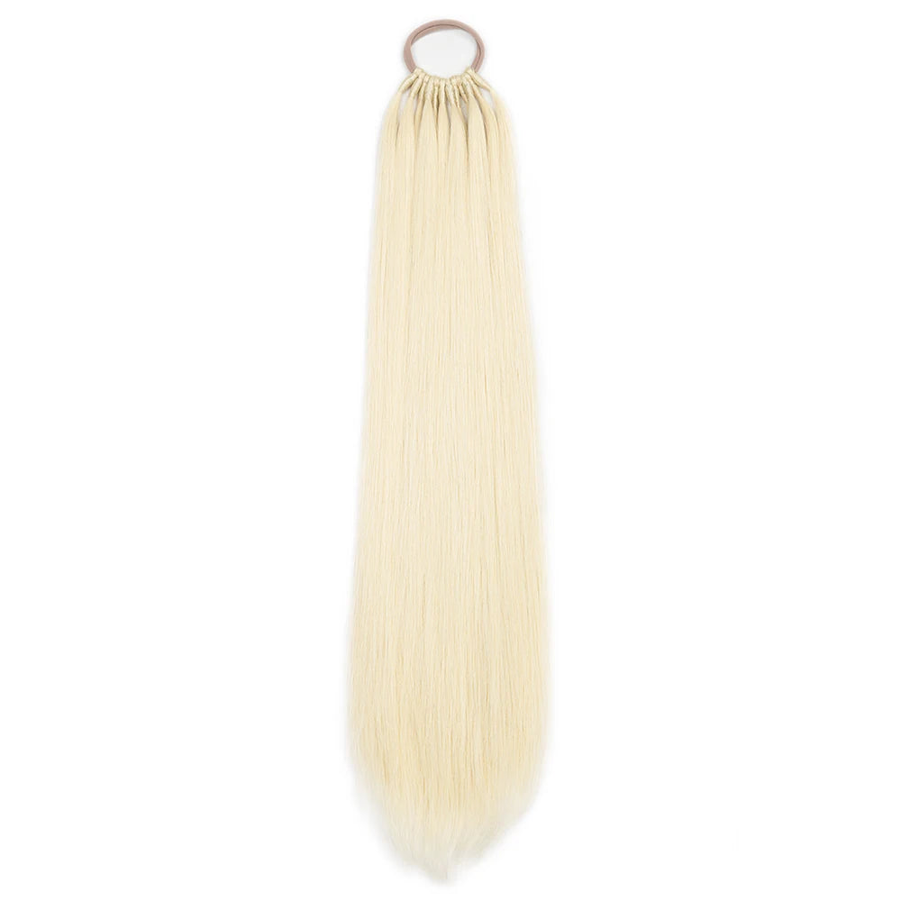 24 32 Inch Straight Ponytail With Elastic Band Synthetic Ponytail Extension Wrap Around Heat Resistant Pony Tail for Women