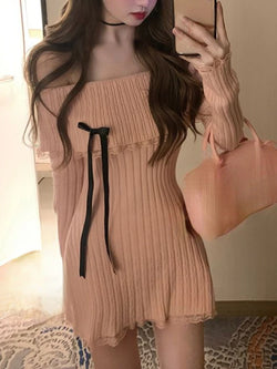 Autumn Sweet French Dress Evening Slim Elegant Mini Dress