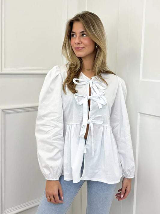 Fashion Leopard Printed Lace Up Shirts