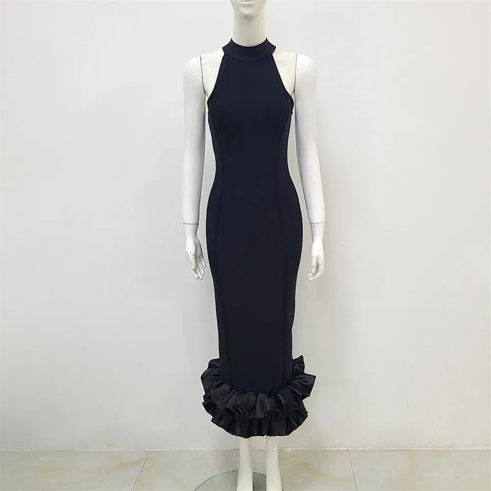 Elegant Bandage Midi Dresses