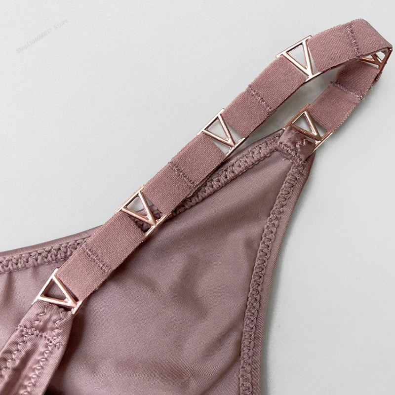 Thong Women Underwear Briefs Panties Zebra Flower Low Rise Luxury Metal Buckle G-String Bikini Girls Female Panty