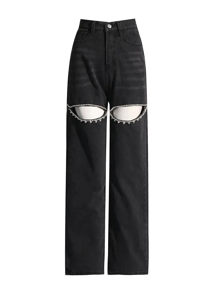Patchwork Diamonds Denim Pants