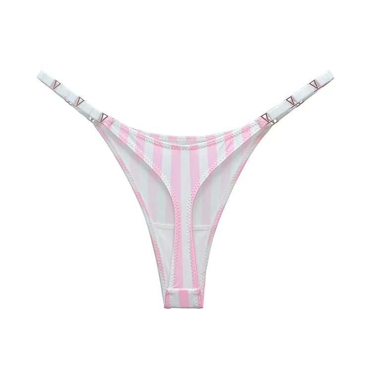 Thong Women Underwear Briefs Panties Zebra Flower Low Rise Luxury Metal Buckle G-String Bikini Girls Female Panty