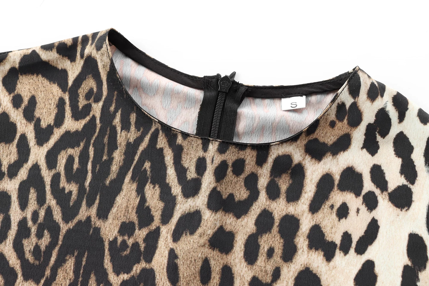 Dresses for Women Summer Dress Woman leopard print Midi Shirt Style Short Sleeved Dress