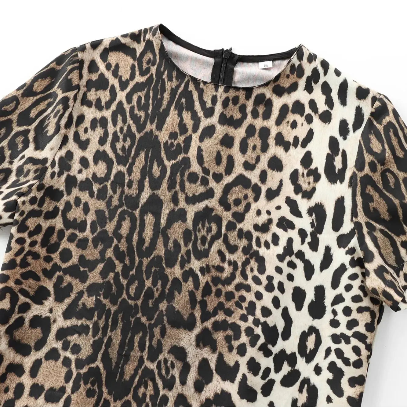 Dresses for Women Summer Dress Woman leopard print Midi Shirt Style Short Sleeved Dress