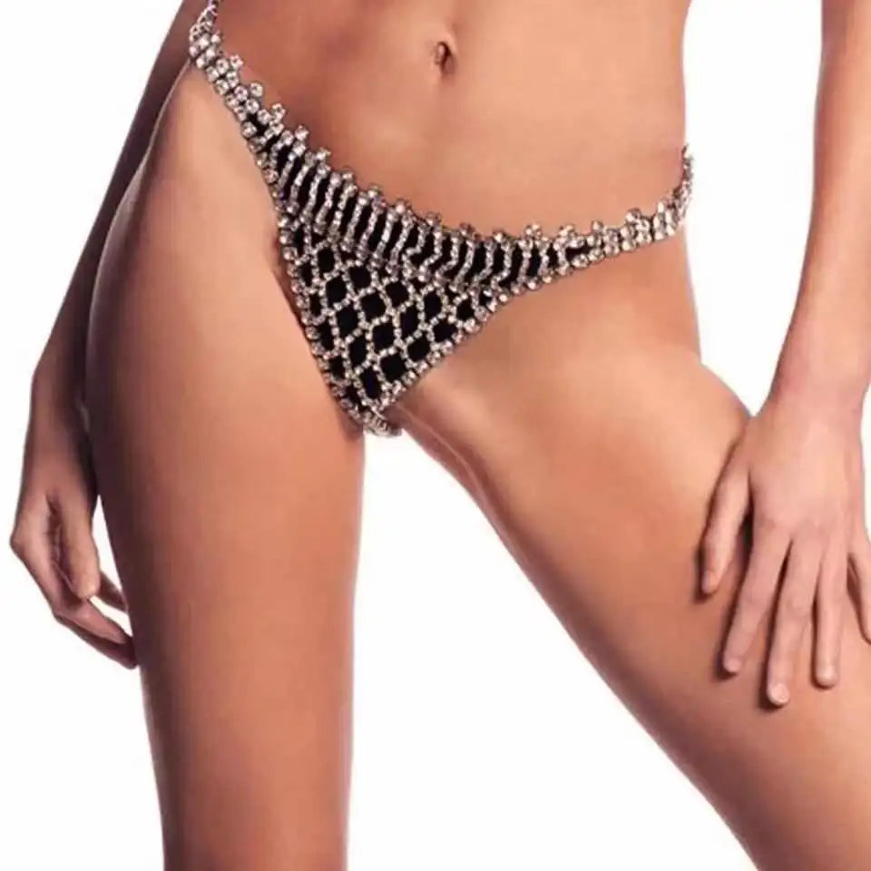 Mesh Crystal Underwear Panties for Rhinestone