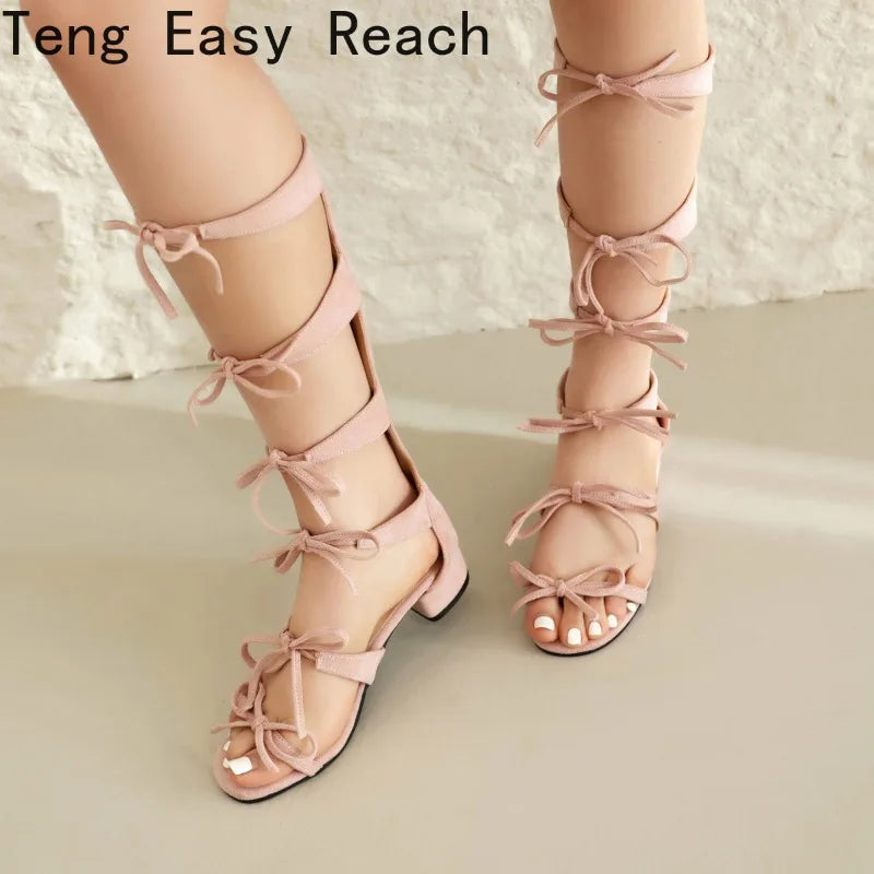 Women's Lace-up Bow Sandals