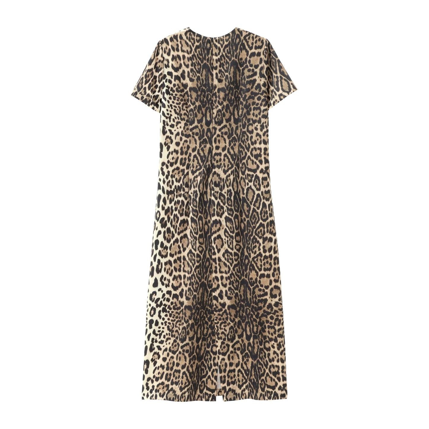 Dresses for Women Summer Dress Woman leopard print Midi Shirt Style Short Sleeved Dress