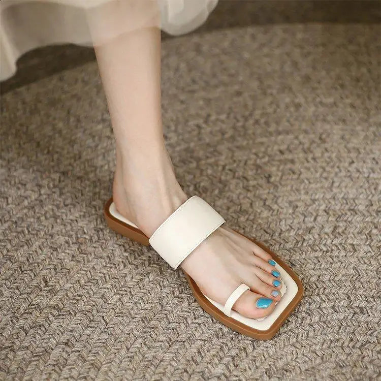 Shoes Women Slippers Flat Slides Pantofle Shale Female Beach Rubber Flip Flops Low Soft 2025 Sabot Hawaiian Casual Concise Scan