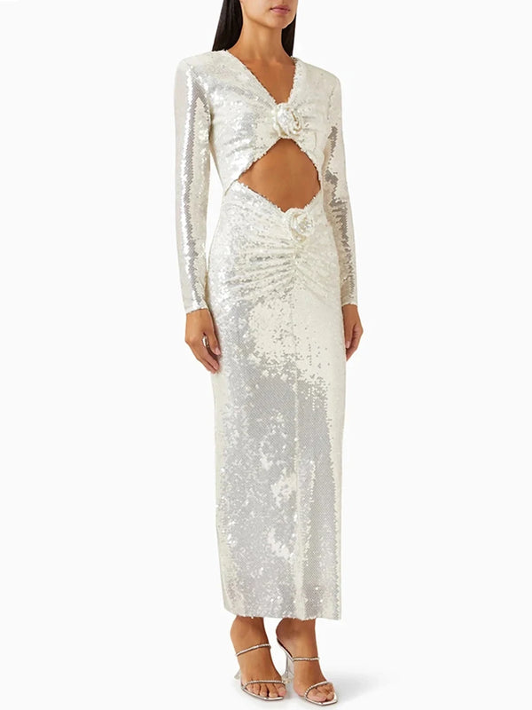 Sequin Long Sleeves Dress